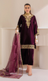 Baroque - 3PC  Velvet Embroidered Suit - Ajk7189