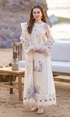 Qalamkar - 3PC  Embroidered Sequence Chickenkari Lawn Suit - GKA7099