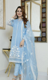 Nadia Farooqi - 3PC Organza Embroidered Shirt With Organza Embroidered Dupatta