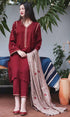 Aisling - 3PC Dhanak  Embroidered Shirt With Embroidered Shawl