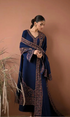 Maria.B 3PC (Unstitched) Embroidered Dhanak Shirt With Embroidered Dhanak Shawl  AB#097
