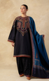 Zara Shahjahan - 3PC (Unstitched) Fully Embroidered Dhanak Suit With Printed Shawl ZS-3150