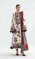 Hussain Rehar - 3PC (Unstitched) Fully Embroidered Dhanak Suit With Printed Shawl HR-3145