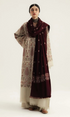 Zarashah Jahan - 3PC (Unstitched) Fully Embroidered Dhanak Suit With Dhanak Shawl Zsj#1