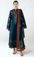 Hussain Rehar - 3PC (Unstitched) Embroidered Dhanak Suit With Digital Printed Dhanak Shawl HR 3025