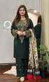 Jazmin - 3PC (Unstitched) Fully Embroidered Dhanak Suit With Printed Shawl BQ 3075