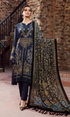 Maria.B 3 Piece  Heavy Embroidered Dhanak Suit ( Printed Wool Shawl ) Maria.B # 16